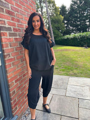 Black Mesh Detail Top Parker
