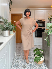 Mocha Textured Tie Dress Corrina