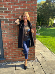 Navy Scenic Printed Top River