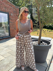 Mocha Polka Dot Trousers Reagan