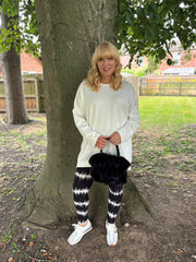 Winter White Longline Zip Sweatshirt Millie