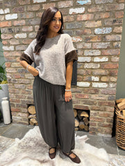 Mocha Stripe Back Jumper Mckenna