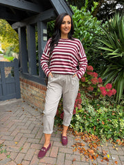 Mocha Frill Pocket Trousers Sasha