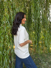 Stone Textured Flower Knit Claire