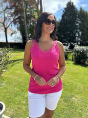 Lipstick Lace Ribbed Vest Libby