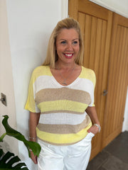 Lemon Shimmer Stripe Knit Harlow