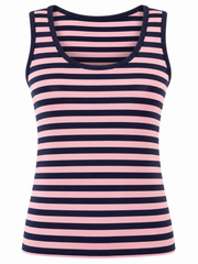Navy & Pink Striped Vest Eloise