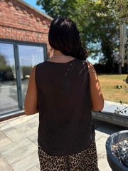 Chocolate Layered Sleeveless Top Kaitlyn