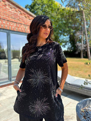 Black Diamante Burst Tunic Halle