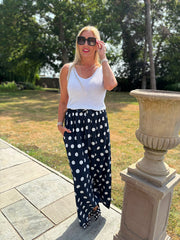 Navy Polka Dot Trousers Reagan