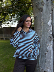 Blue Striped Hoodie Ella