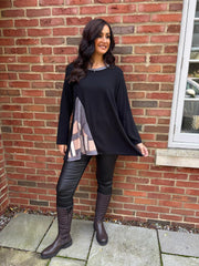 Black Abstract Knit Top Danielle