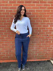 Navy Straight Leg Pocket Front Magics