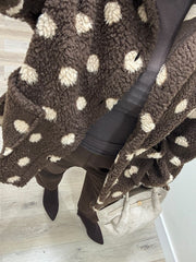 Chocolate Polka Dot Fleece Jacket Kiera