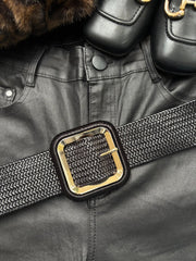 Black Square Buckle Belt