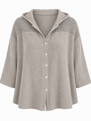 Mocha Bubble Cotton Hooded Jacket Amelie