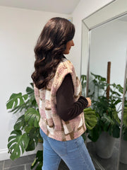 Rose Checked Sherpa Waistcoat Millie