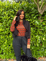 Rust Tartan Super Soft Round Neck