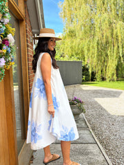 Light Blue Floral Print Dress Yvonne