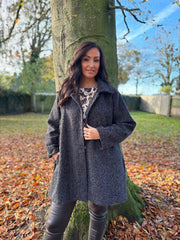 Charcoal Brushed Wool Coat Bridget