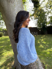 Light Blue V Neck Knit Roxanne