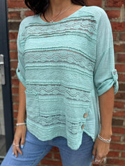 Mint Lace Stripe Top India