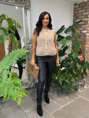 Mocha Chunky Knit Waistcoat Clara