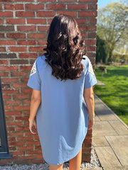 Denim Embellished Sleeve Dress Lexi