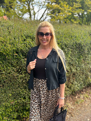 Natural Animal Print Sleeveless Dress Aspen