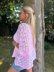 Pink Abstract Pattern Knit Tori