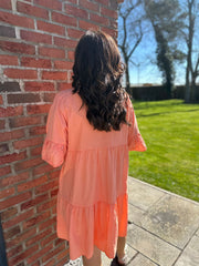 Orange Embroidered Ruffle Dress Taylor