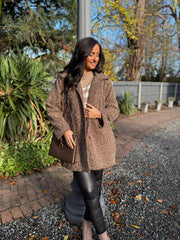 Chocolate Brushed Wool Coat Bridget