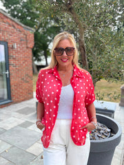 Red Polka Dot Blouse Kathy