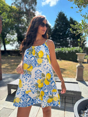 White Mediterranean Bubble Cotton Dress Jill