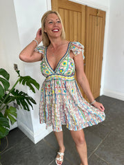 Multicolour Embellished Floral Midi Dress Hope