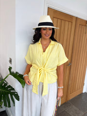 Lemon Tie Front Blouse Jessica