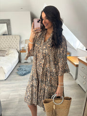 Leopard Print Tiered Dress Maya