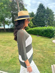 Khaki Striped Knit Rita
