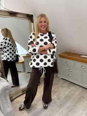 Chocolate Polka Dot Sweatshirt Rebecca