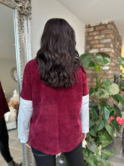 Wine Shimmer Layered Top Ellis