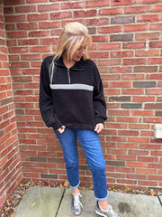 Black Chenille Half Zip Jumper Hazel