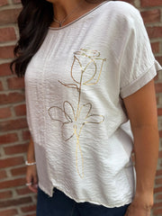 Stone Asymmetric Panel Flower Top Adele