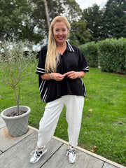 White Barrel Leg Jogger