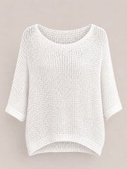 White Sequin Sparkle Knit Sabrina