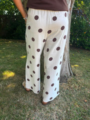 Cream Polka Dot Trousers Michaela