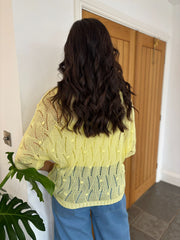 Lemon Pointelle Knit Pattern Top Nina