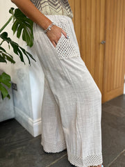 Stone Multi Hole Detail Trousers Terri