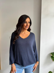 Navy Soft Fine Knit Doreen