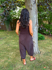 Chocolate Cargo Pocket Jumpsuit Verity