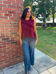 Wine Tie Detail Knitted Tank Lola